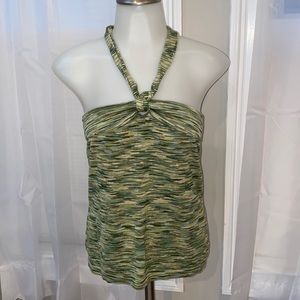 Ann Taylor Loft Tie Halter Green Top‎